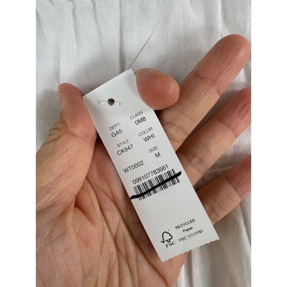 J.Crew Side-tie skirt in ramie white midi beach money sz M - Picture 3 of 5